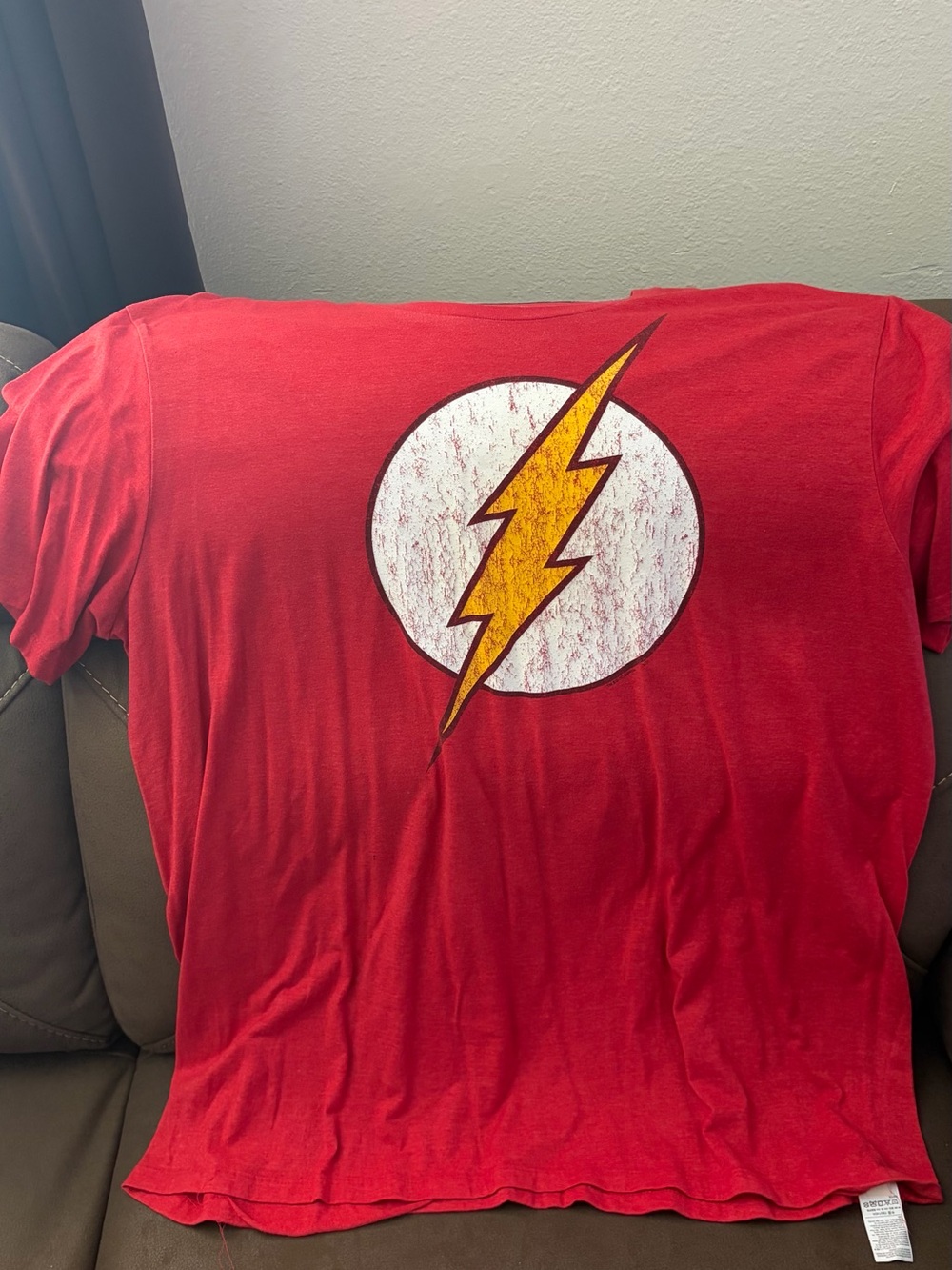 Old Navy Red Crewneck Tee with Gray Trim
